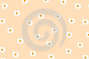 Fried eggs illustration hand drawn pattern background