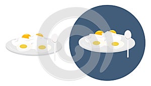 Fried eggs ,illustration, vector