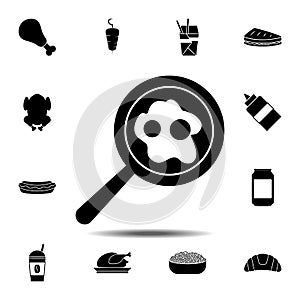 Fried eggs on pan icon. Simple glyph vector element of Fast food icons set for UI and UX, website or mobile application
