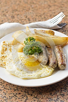 Fried Eggs Sausage Home Fries