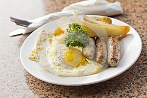Fried Eggs Sausage Home Fries
