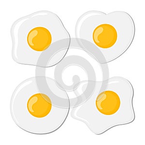 Fried eggs set.