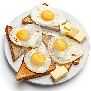 Fried Eggs with Toasted Bread