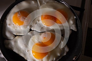 Fried eggs. Two eggs with two yolks