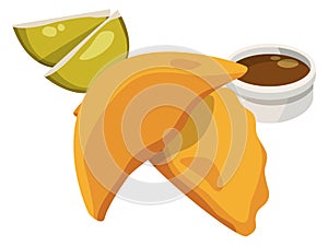 Fried empanadas icon. Cartoon spanish food cuisine