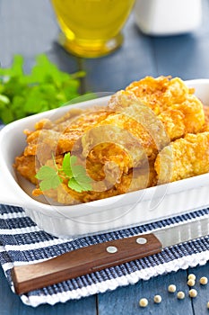 Fried fish in a batter