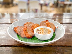 Fried Fish Cakes or Tod Man Pla Thai food