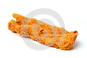 Fried fish fillet on white