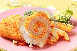 Fried fish and French fries