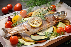 Fried fish meal. Generate Ai