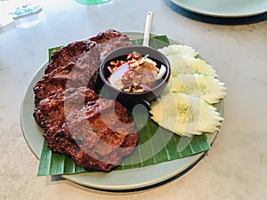 Fried fish-paste balls in Thailand.
