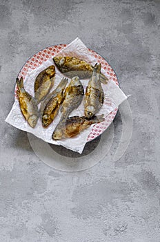 Fried fish on a plate