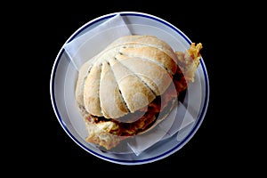 Fried Fish Sandwich served on a white plate