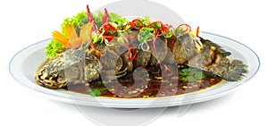 Fried Fish with Soy Sauce Deep fried Snakehead fish Chinese Food