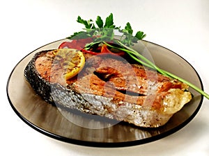 Fried fish steak