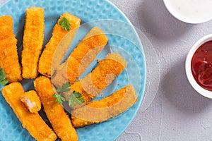 Fried fish sticks  fingers  or chicken nugget