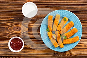 Fried fish sticks  fingers  or chicken nugget