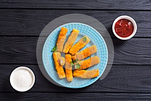 Fried fish sticks  fingers  or chicken nugget