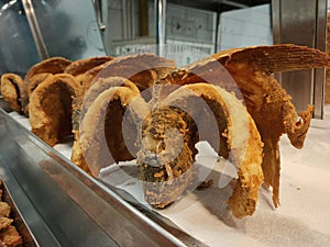 Fried fish on the white plate