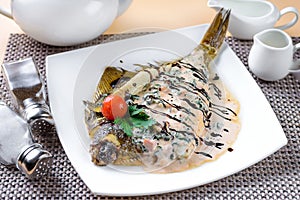 Fried flounder in Asian style