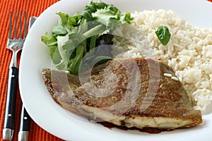 Fried flounder with rice