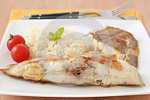 Fried flounder with rice