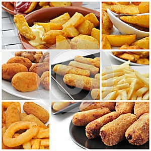 Fried food collage