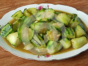 Fried fruit vegetable Luffa acutangula