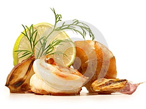 Fried Gamba Shrimp with Garlic photo