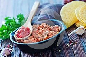 Fried ground meat