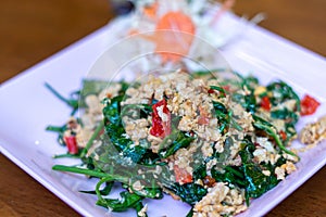 Fried gurmar leaf with egg