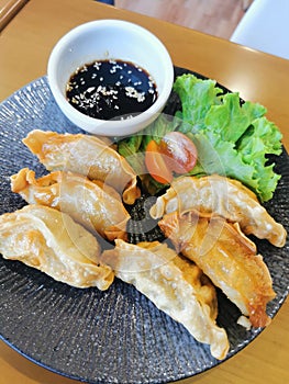 Fried gyoza at the restaurant at PTT station