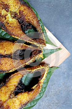 fried Hilsa fish on kitchen