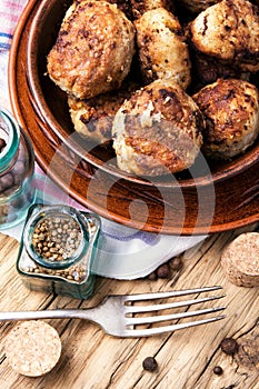 Fried homemade cutlets