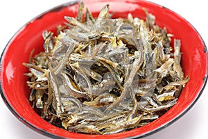 Fried ikan bilis(dried anchovies) , malaysian food