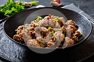 Fried Italian sausage of freshly ground pork meat