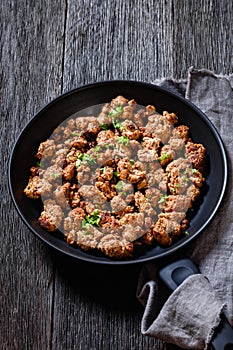 Fried Italian sausage of freshly ground pork meat