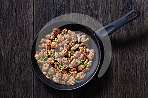 Fried Italian sausage of freshly ground pork meat