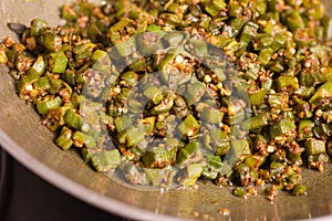 Fried masala bhindi or ladyfinger, home made