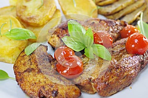 Fried meat and chips