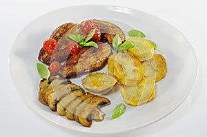 Fried meat and chips