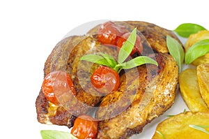 Fried meat and chips