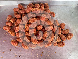 fried meatball in the market