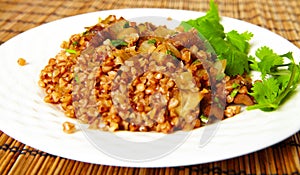 Fried mushrooms on a plate