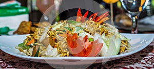 Tantalizing fried noodle, asian cuisine