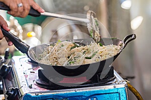 Fried noodles is a local cuisine of the ethnic Chinese people in the country, Thailand.