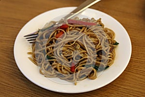 Fried Noodles and Vegetables Asian Style