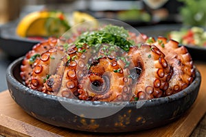 Fried octopus sea food delicacy