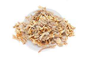 Fried onion isolated on white background