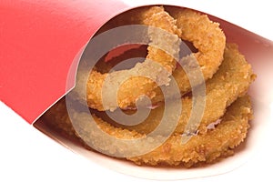 Fried Onion Rings Isolated